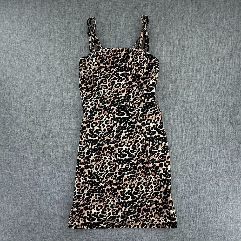 Midnight Doll Bodycon Mini Dress Leopard Animal Print Adjustable‎ Straps Size 3